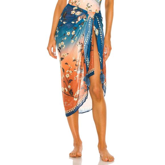 Agua Bendita Marine Ornit Ombre Sarong Cover up - Picture 1 of 6